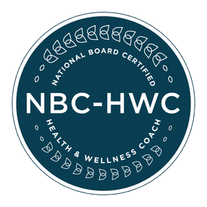 National Board Certified Health & Wellness Coach badge for professional recognition.
